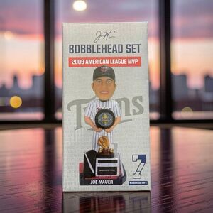 Joe Mauer Minnesota Twins 2009 A.L. MVP SGA Bobblehead #7 Retired 2019 NIB